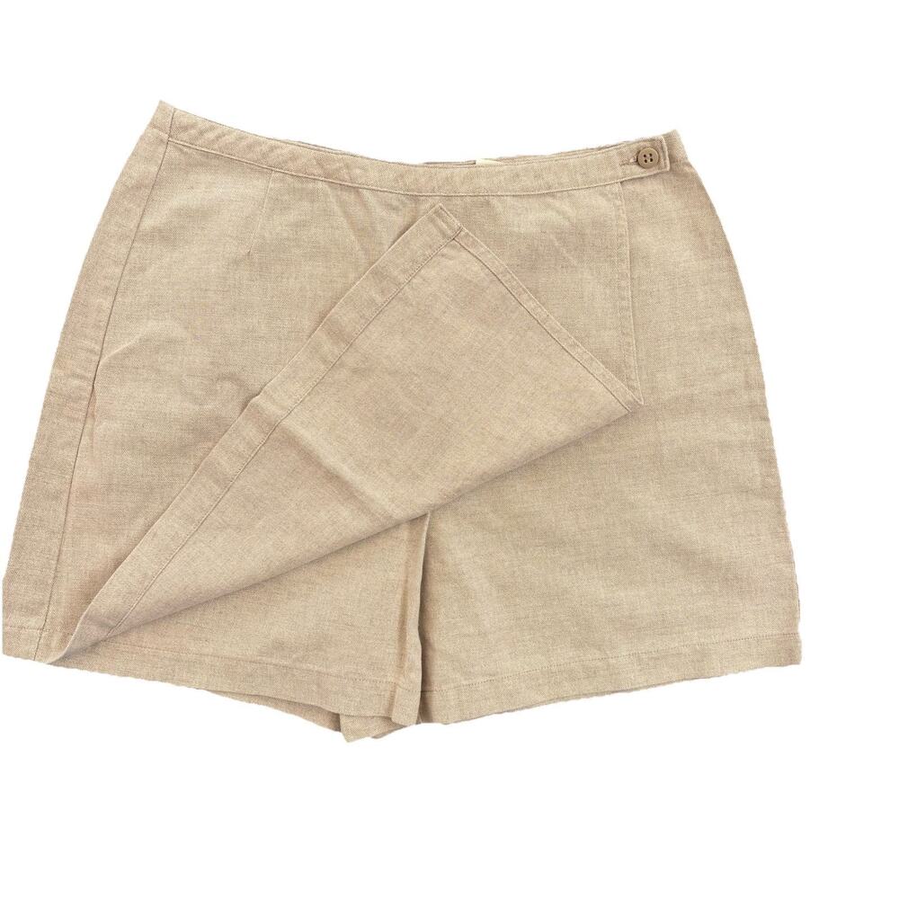 Dockers Skort Women’s Size 12 Khaki Linen Mini Skirt Shorts VTG